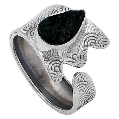 Adjustable - Tektite Rough - Greek Ring size-7 R-1381 SDR216060