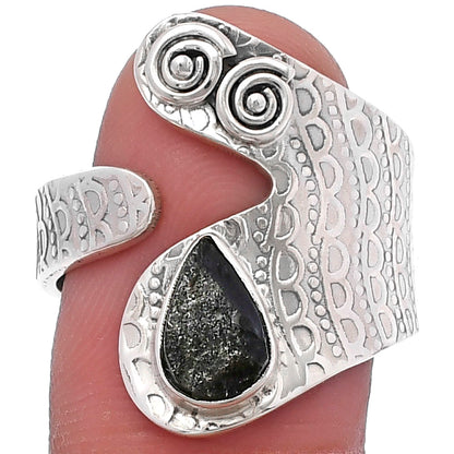 Adjustable - Tektite Rough - Greek Ring size-8.5 R-1375 SDR216094