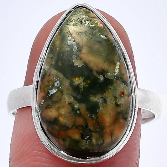 Natural Rhyolite - Rainforest Jasper Ring size-9 R-1007 SDR216337