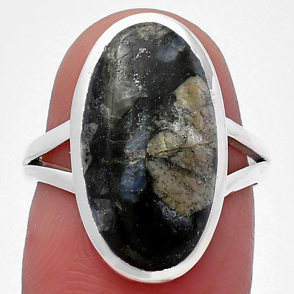 Llanite Blue Opal Crystal Sphere Ring size-7 R-1002 SDR216576