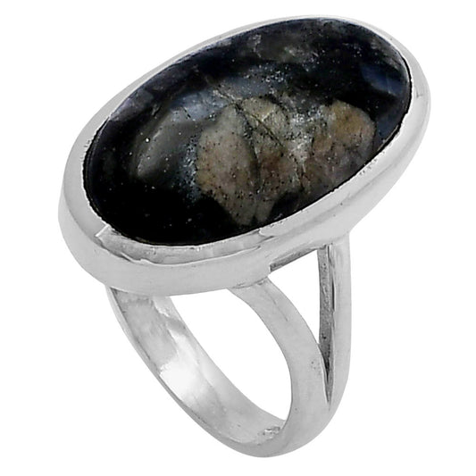 Llanite Blue Opal Crystal Sphere Ring size-7 R-1002 SDR216576