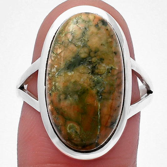 Natural Rhyolite - Rainforest Jasper Ring size-8 R-1002 SDR216595