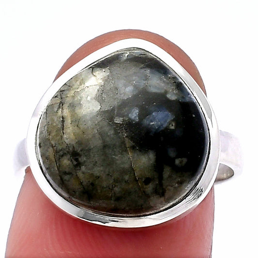 Llanite Blue Opal Crystal Sphere Ring size-7.5 R-1004 SDR216712