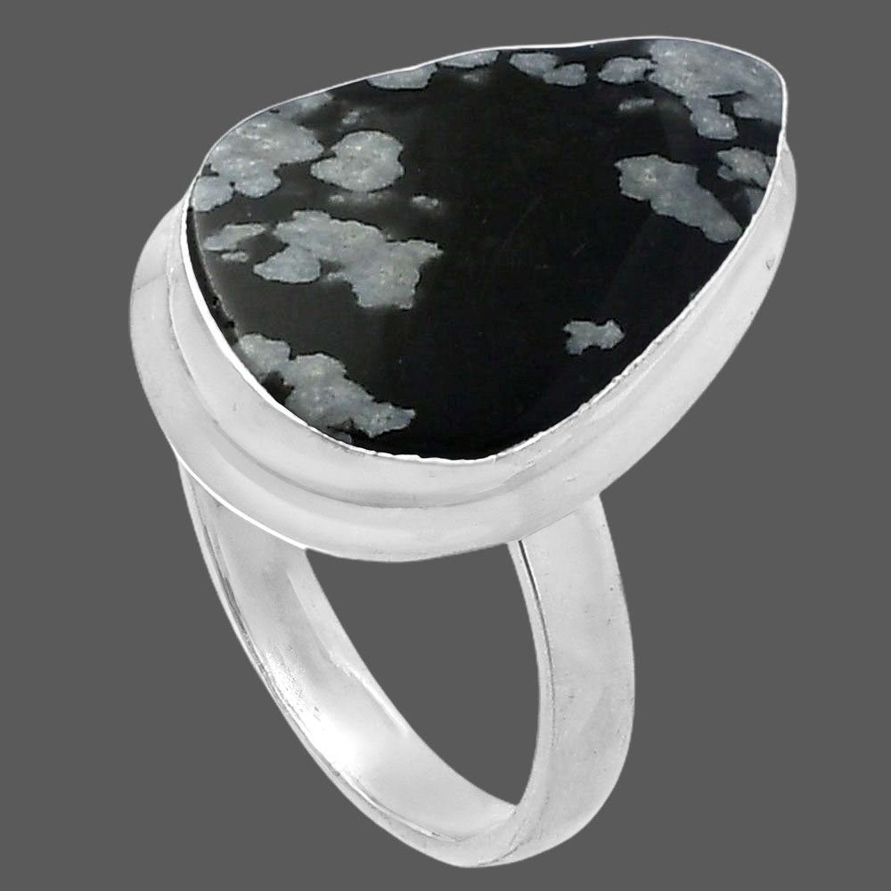 Natural Snow Flake Obsidian Ring size-7 R-1007 SDR216829