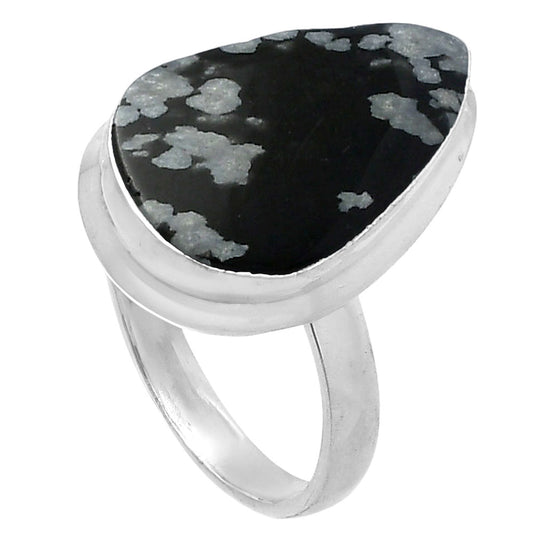 Natural Snow Flake Obsidian Ring size-7 R-1007 SDR216829