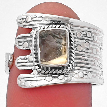 Adjustable Yellow Scapolite Rough Ring size-7.5 R-1381 SDR216919