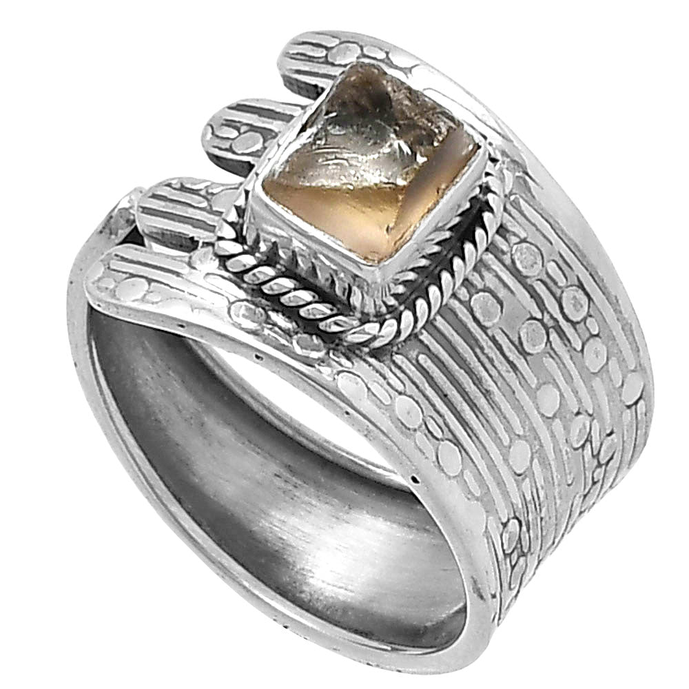 Adjustable Yellow Scapolite Rough Ring size-7.5 R-1381 SDR216919