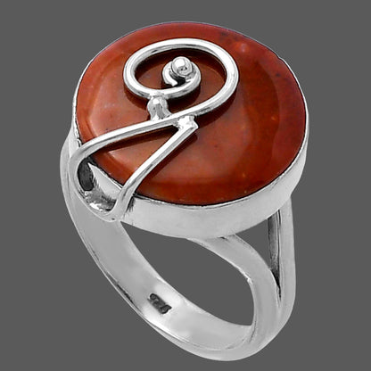 Natural Red Moss Agate Ring size-7.5 R-1478 SDR217125