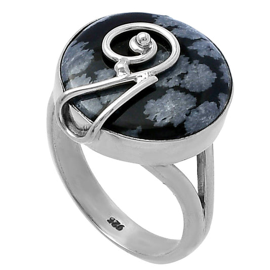 Natural Snow Flake Obsidian Ring size-8.5 R-1478 SDR217128
