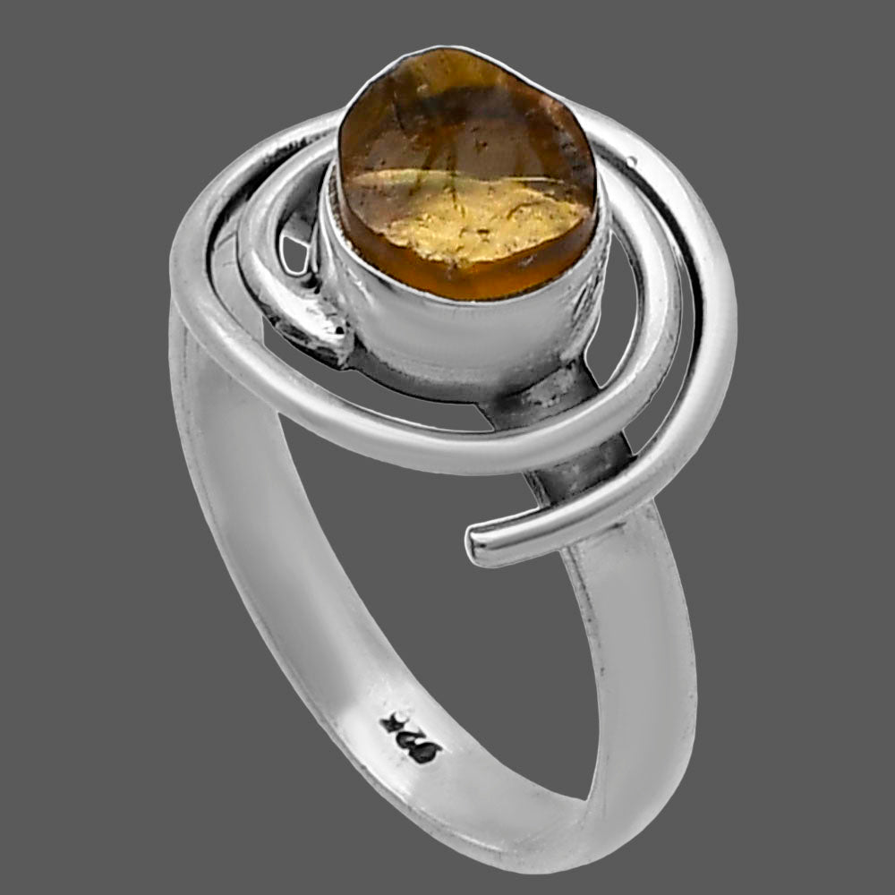 Spiral - Rare Kornerupine Rough Ring size-8.5 R-1485 SDR219480