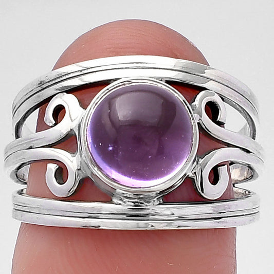 Natural Amethyst Cab - Brazil Ring size-7 R-1132 SDR219733