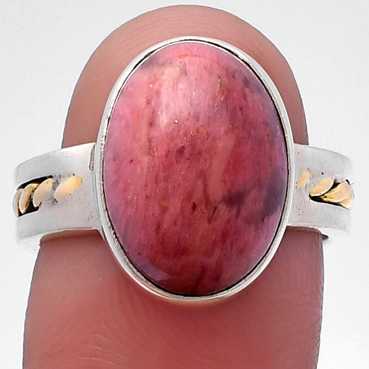 Two Tone - Natural Pink Tulip Quartz Ring size-7 R-1711 SDR220045