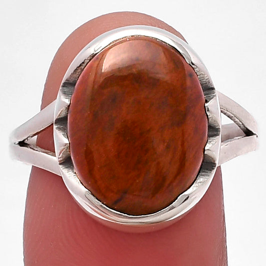 Natural Red Moss Agate Ring size-9 R-1438 SDR220186