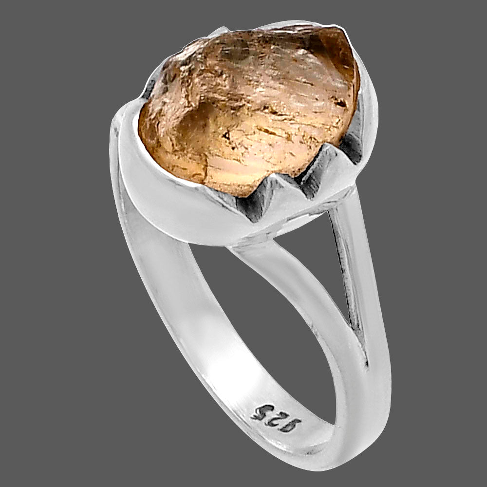 Natural Yellow Scapolite Rough Ring size-8.5 R-1438 SDR220201