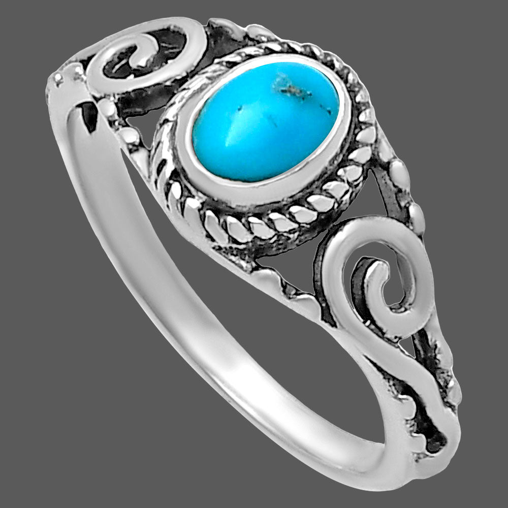 Natural Turquoise Morenci Mine Ring size-8 R-1043 SDR220694