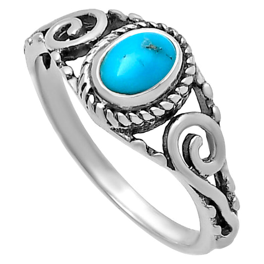 Natural Turquoise Morenci Mine Ring size-8 R-1043 SDR220694
