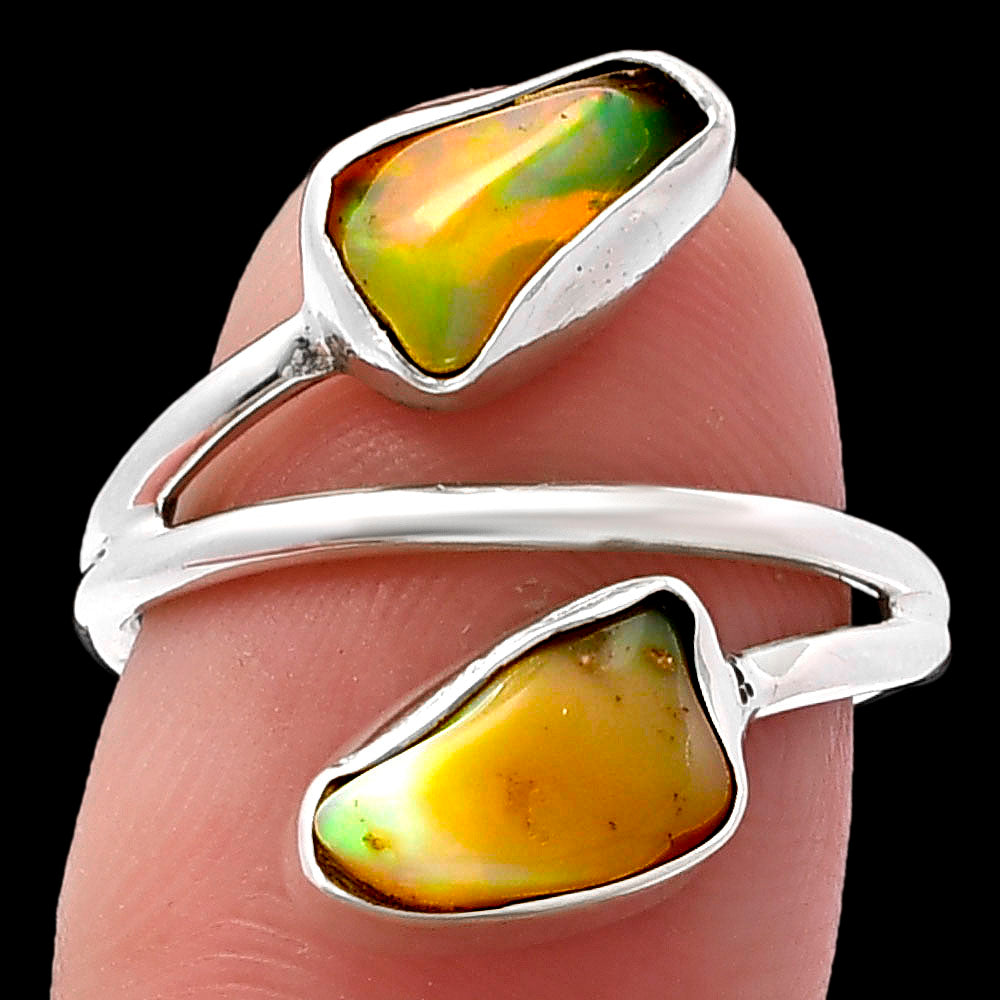 Natural Ethiopian Opal Rough Ring size-7 R-1169 SDR220825