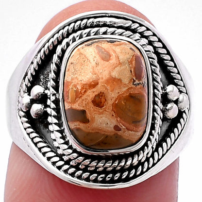 Natural Leopardite Jasper Ring size-8.5 R-1312 SDR221578