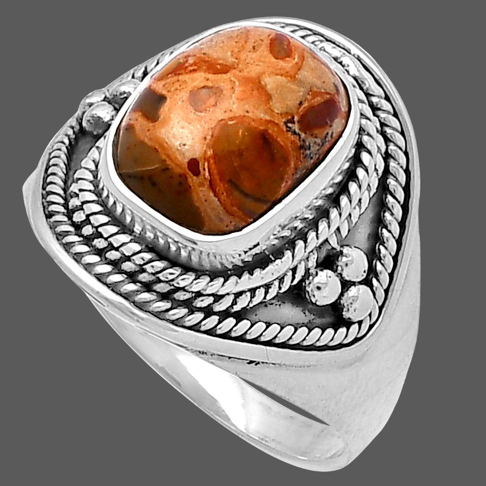Natural Leopardite Jasper Ring size-8.5 R-1312 SDR221578
