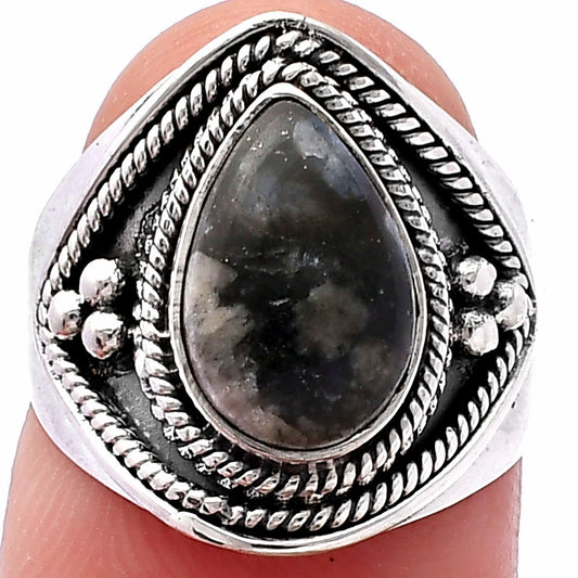 Llanite Blue Opal Crystal Sphere Ring size-6 R-1312 SDR221587