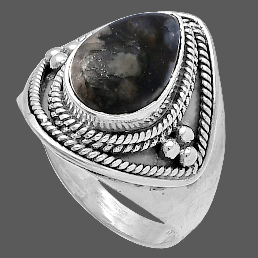 Llanite Blue Opal Crystal Sphere Ring size-6 R-1312 SDR221587