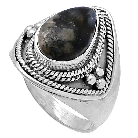 Llanite Blue Opal Crystal Sphere Ring size-6 R-1312 SDR221587