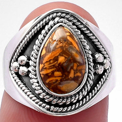 Coquina Fossil Jasper - India Ring size-7 R-1312 SDR221654