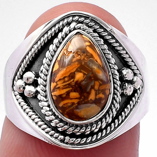 Coquina Fossil Jasper - India Ring size-7 R-1312 SDR221654