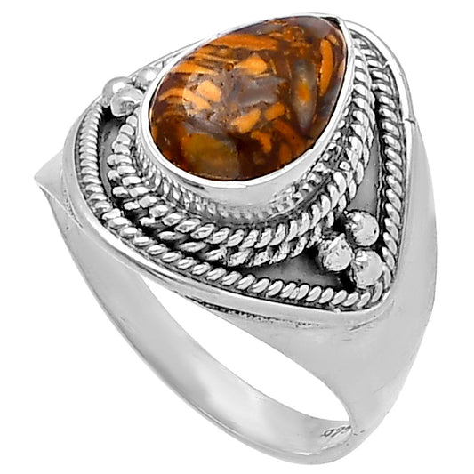 Coquina Fossil Jasper - India Ring size-7 R-1312 SDR221654