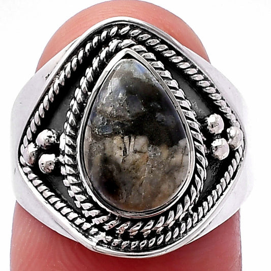 Llanite Blue Opal Crystal Sphere Ring size-7 R-1312 SDR221663
