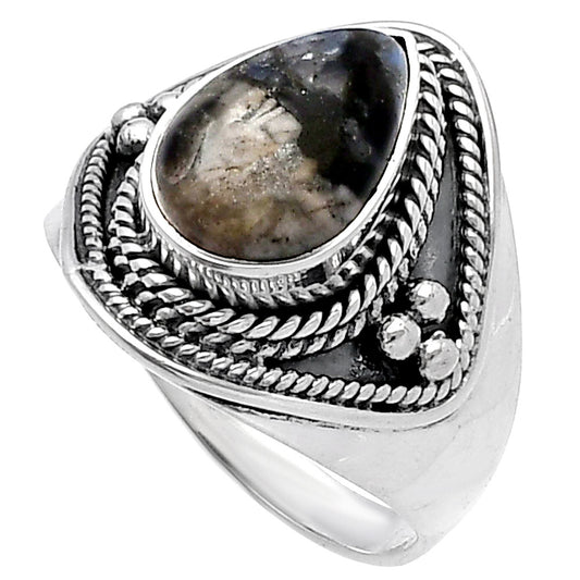 Llanite Blue Opal Crystal Sphere Ring size-7 R-1312 SDR221663