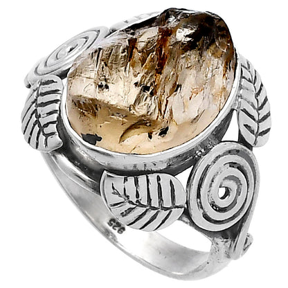 Southwest Design - Yellow Scapolite Rough Ring size-7.5 R-1352 SDR222185