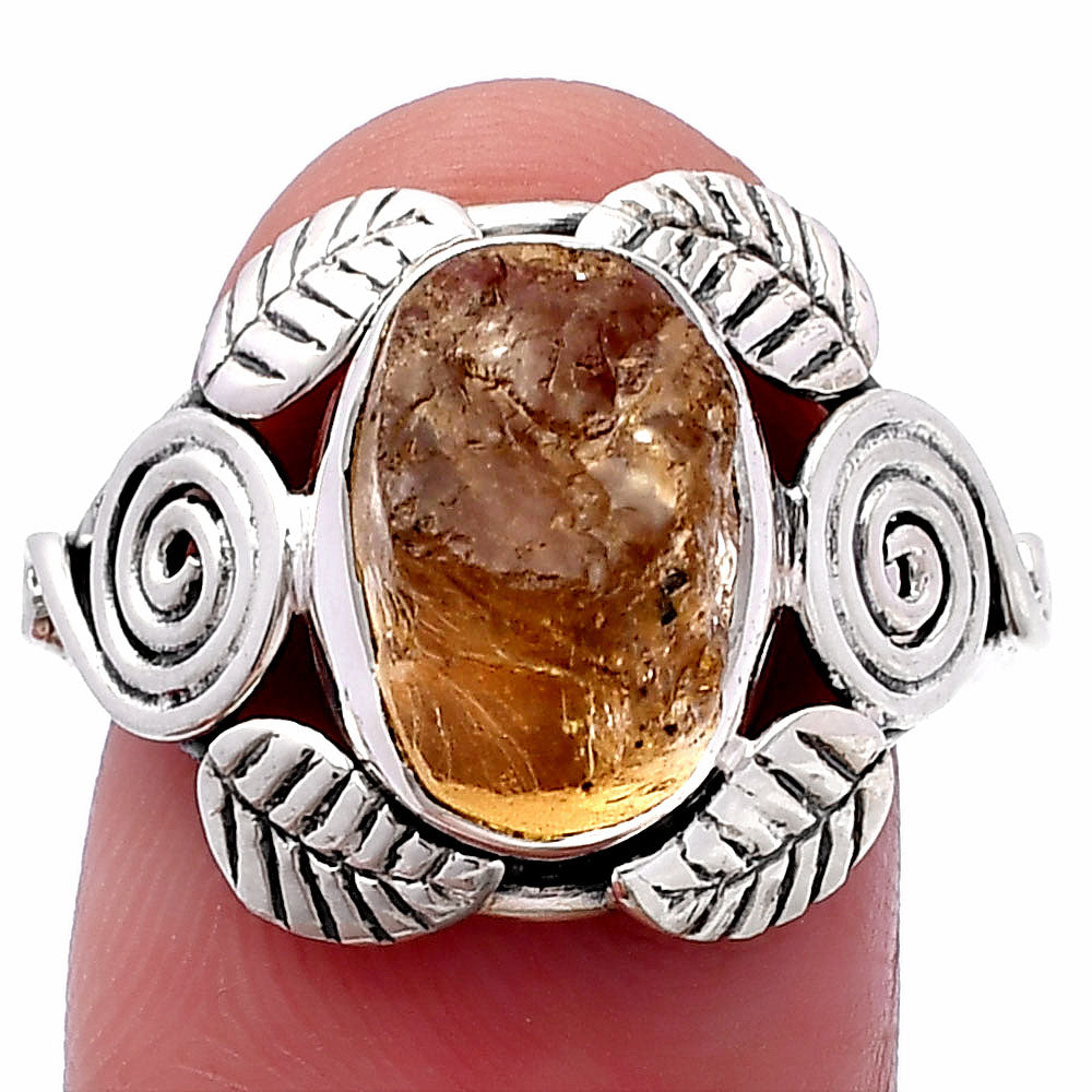 Southwest Design - Yellow Scapolite Rough Ring size-8 R-1352 SDR222188