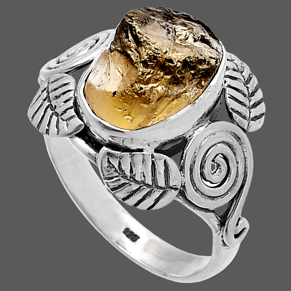Southwest Design - Yellow Scapolite Rough Ring size-8 R-1352 SDR222188