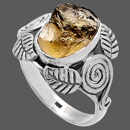 Southwest Design - Yellow Scapolite Rough Ring size-8 R-1352 SDR222188
