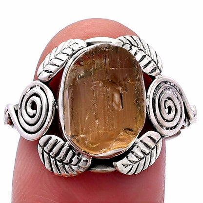 Southwest Design - Yellow Scapolite Rough Ring size-8 R-1352 SDR222193