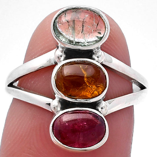 Natural Multi Tourmaline Ring size-7 R-1263 SDR222840