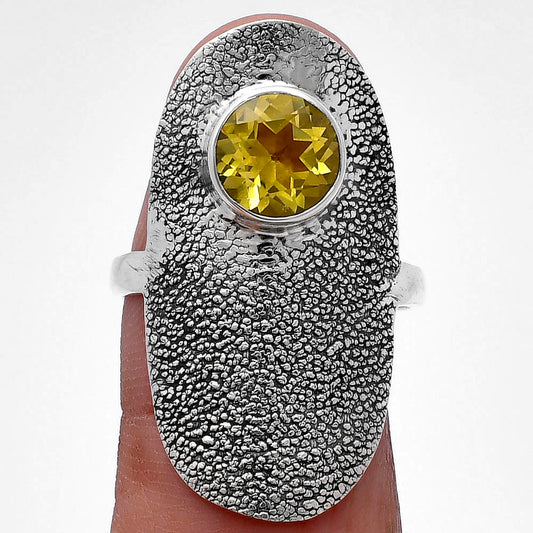 Natural Lemon Quartz Ring size-9 R-1550 SDR222901