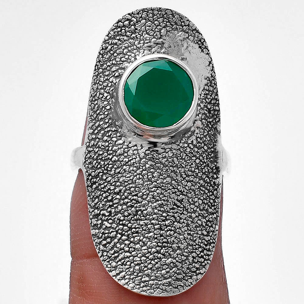 Natural Green Onyx Ring size-6 R-1550 SDR222915