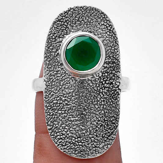 Natural Green Onyx Ring size-9 R-1550 SDR222916