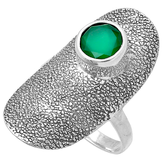 Natural Green Onyx Ring size-9 R-1550 SDR222916