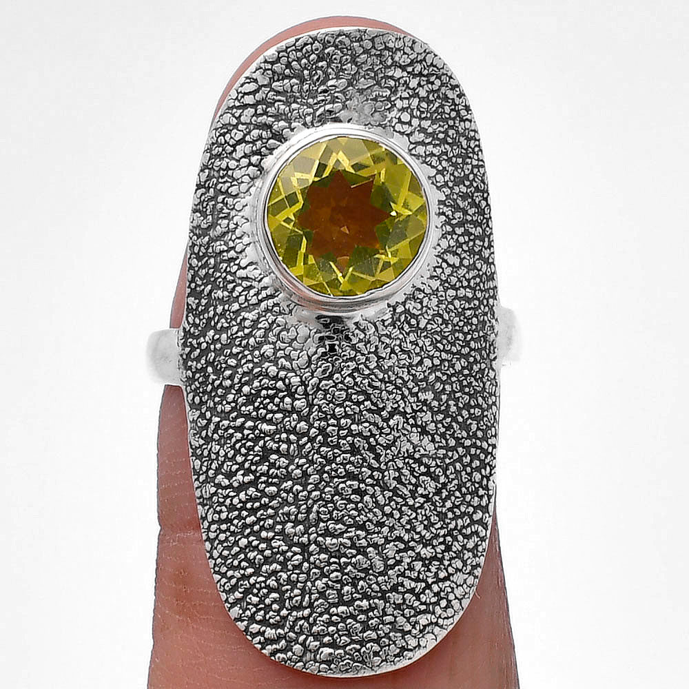 Natural Lemon Quartz Ring size-7 R-1550 SDR222922