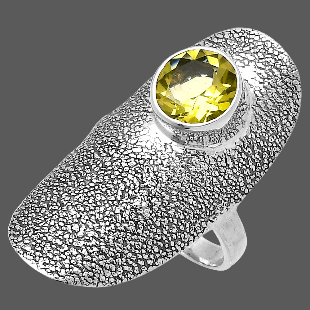 Natural Lemon Quartz Ring size-7 R-1550 SDR222922