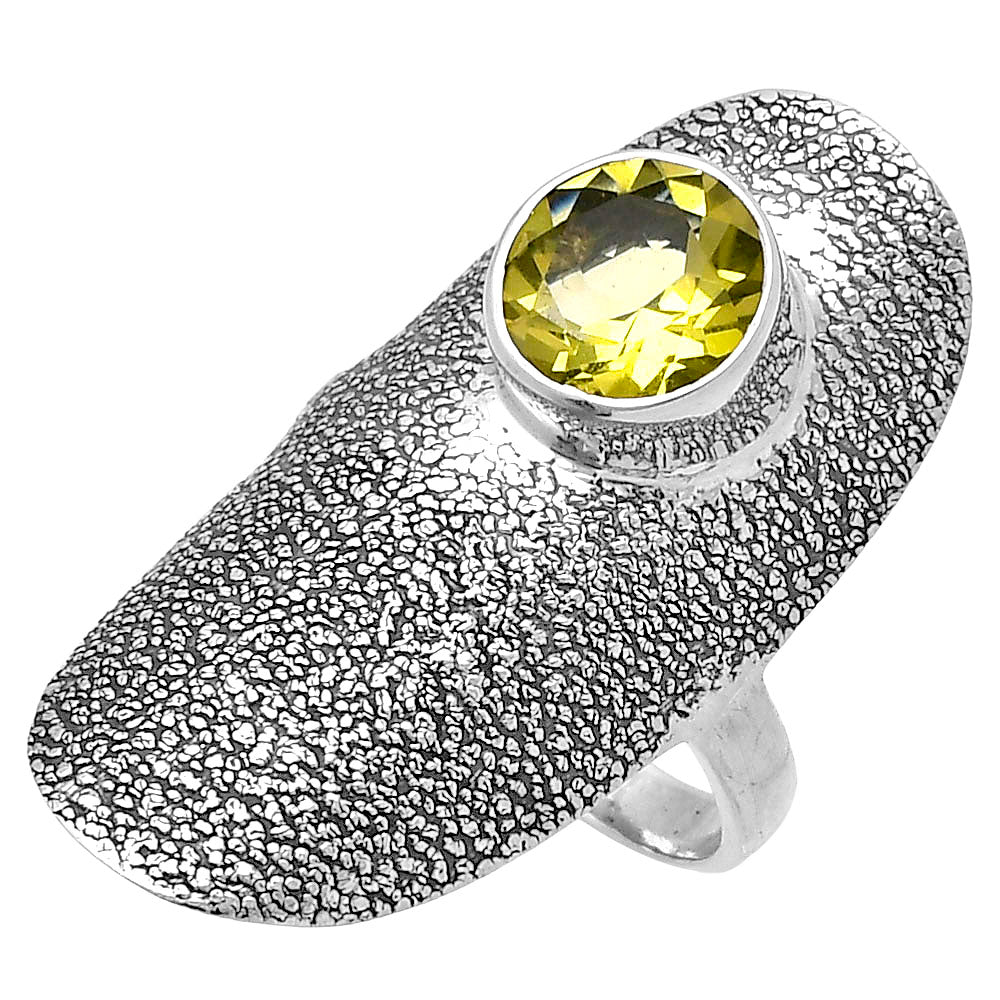 Natural Lemon Quartz Ring size-7 R-1550 SDR222922