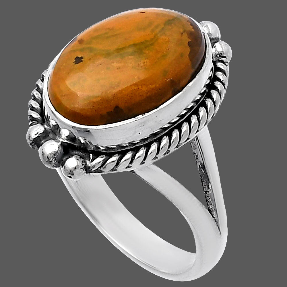 Natural Ocean Jasper - Madagascar Ring size-7 R-1253 SDR223300