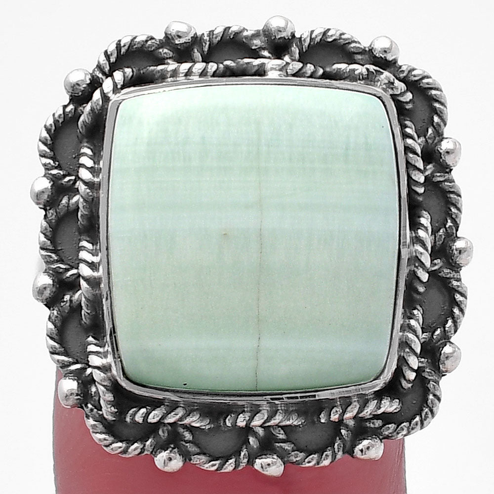 Natural Green Aragonite Ring size-9 R-1266 SDR223772