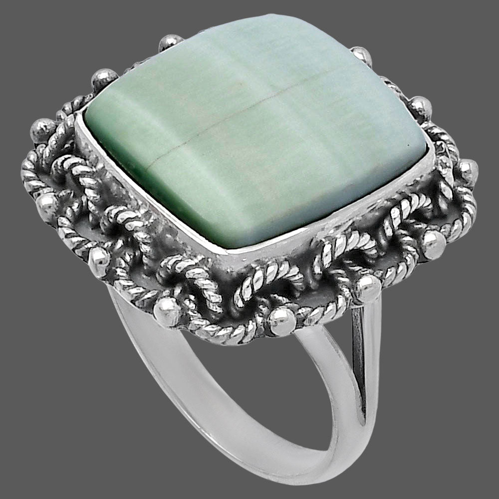 Natural Green Aragonite Ring size-9 R-1266 SDR223772