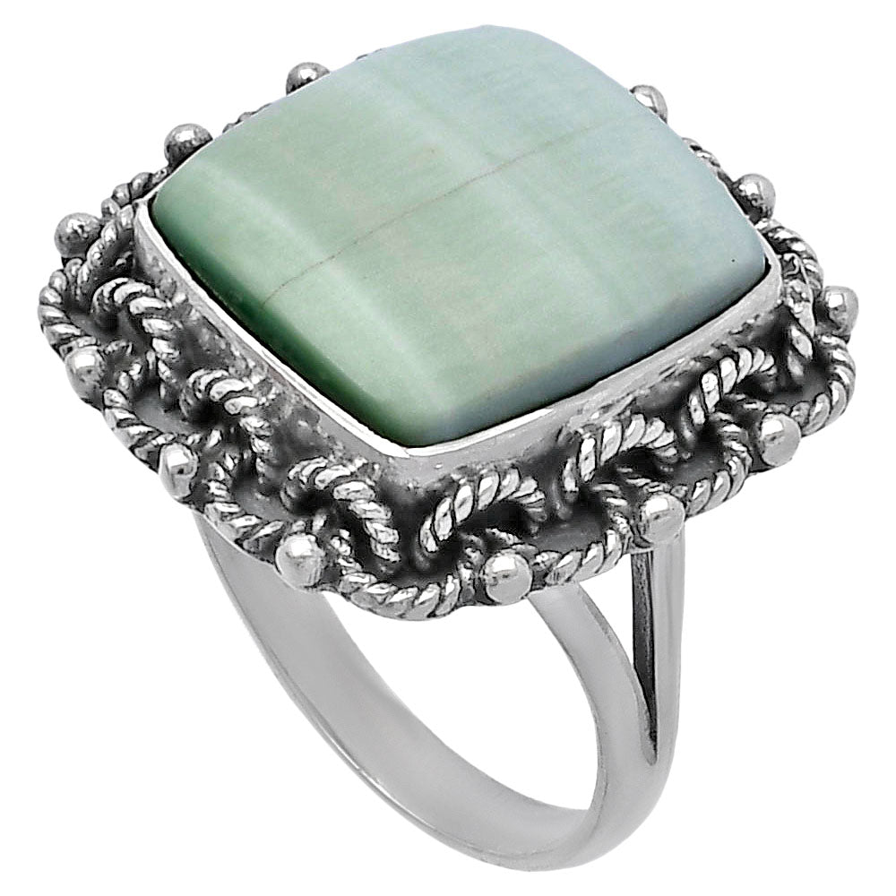 Natural Green Aragonite Ring size-9 R-1266 SDR223772