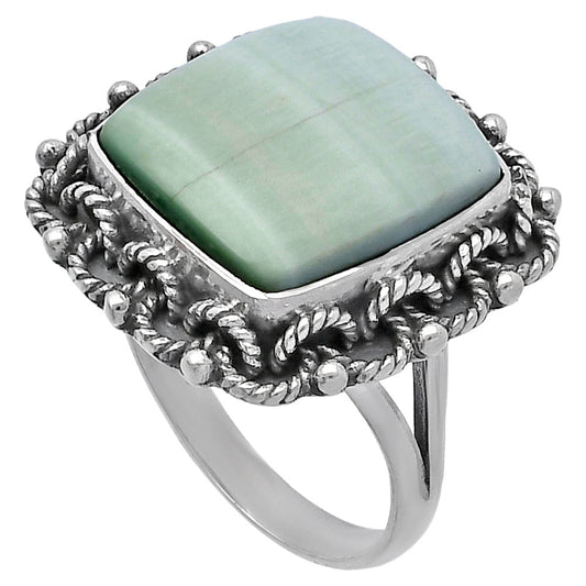 Natural Green Aragonite Ring size-9 R-1266 SDR223772