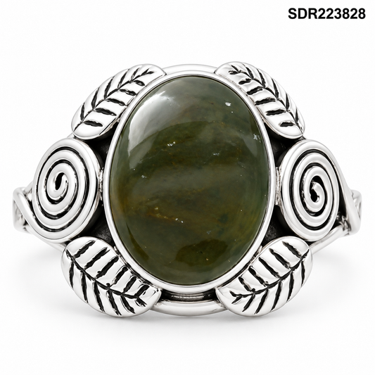 Natural Chrome Chalcedony Ring size-8 R-1352 SDR223828